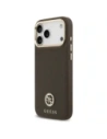 Etui Guess Grained Strass Logo MagSafe do Apple iPhone 17 Pro Max brązowy