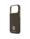 Etui Guess Grained Strass Logo MagSafe do Apple iPhone 17 Pro Max brązowy