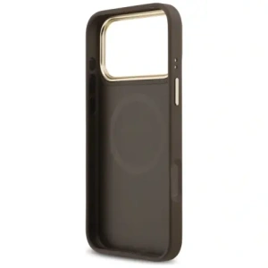 Etui Guess Grained Strass Logo MagSafe do Apple iPhone 17 Pro Max brązowy