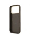 Etui Guess Grained Strass Logo MagSafe do Apple iPhone 17 Pro Max brązowy