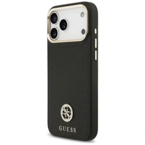 Etui Guess Grained Strass Logo MagSafe do Apple iPhone 17 Pro Max czarny