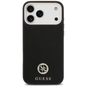 Etui Guess Grained Strass Logo MagSafe do Apple iPhone 17 Pro Max czarny