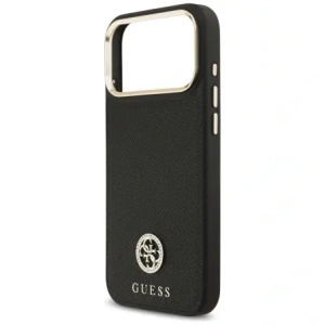 Etui Guess Grained Strass Logo MagSafe do Apple iPhone 17 Pro Max czarny