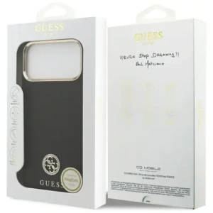 Etui Guess Grained Strass Logo MagSafe do Apple iPhone 17 Pro Max czarny