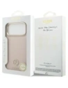 Etui Guess Grained Strass Logo MagSafe do Apple iPhone 17 Pro Max różowy