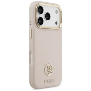 Etui Guess Grained Strass Logo MagSafe do Apple iPhone 17 Pro różowy