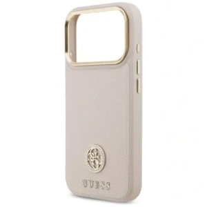 Etui Guess Grained Strass Logo MagSafe do Apple iPhone 17 Pro różowy