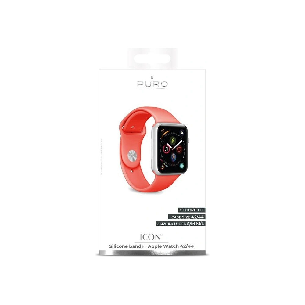 Hurtownia GSM - Elastický pásek PURO ICON Band Apple Watch 4/5/6/7/SE/8/9/Ultra 44/45/49mm (S/M & M/L) (Living Coral) - PUR084LIVCOR - {ean13} - Hurt