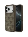 Etui Guess Leather 4G Triangle Strass MagSafe do Apple iPhone 17 Pro brązowy