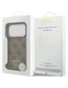 Etui Guess Leather 4G Triangle Strass MagSafe do Apple iPhone 17 Pro brązowy