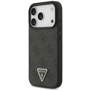 Etui Guess Leather 4G Triangle Strass MagSafe do Apple iPhone 17 Pro czarny