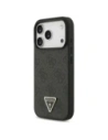 Etui Guess Leather 4G Triangle Strass MagSafe do Apple iPhone 17 Pro czarny
