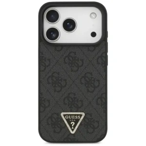 Etui Guess Leather 4G Triangle Strass MagSafe do Apple iPhone 17 Pro czarny