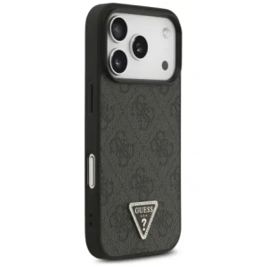 Etui Guess Leather 4G Triangle Strass MagSafe do Apple iPhone 17 Pro czarny