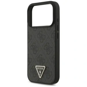 Etui Guess Leather 4G Triangle Strass MagSafe do Apple iPhone 17 Pro czarny