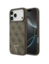 Etui Guess Leather 4G Triangle Strass MagSafe do Apple iPhone 17 Pro Max brązowy