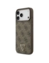 Etui Guess Leather 4G Triangle Strass MagSafe do Apple iPhone 17 Pro Max brązowy