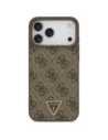 Etui Guess Leather 4G Triangle Strass MagSafe do Apple iPhone 17 Pro Max brązowy