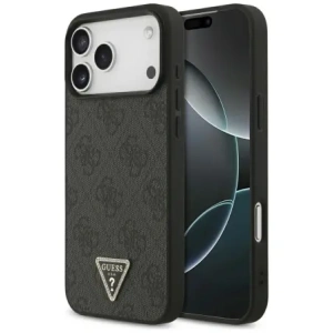Etui Guess Leather 4G Triangle Strass MagSafe do Apple iPhone 17 Pro Max czarny
