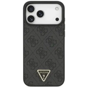 Etui Guess Leather 4G Triangle Strass MagSafe do Apple iPhone 17 Pro Max czarny