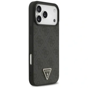 Etui Guess Leather 4G Triangle Strass MagSafe do Apple iPhone 17 Pro Max czarny