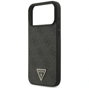 Etui Guess Leather 4G Triangle Strass MagSafe do Apple iPhone 17 Pro Max czarny