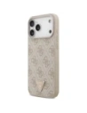Etui Guess Leather 4G Triangle Strass MagSafe do Apple iPhone 17 Pro Max różowy