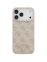 Etui Guess Leather 4G Triangle Strass MagSafe do Apple iPhone 17 Pro Max różowy