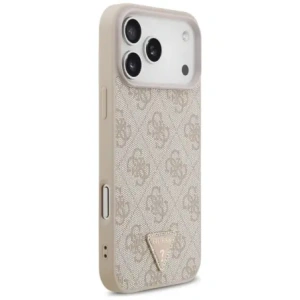 Etui Guess Leather 4G Triangle Strass MagSafe do Apple iPhone 17 Pro Max różowy