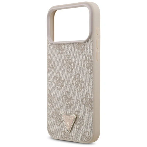 Etui Guess Leather 4G Triangle Strass MagSafe do Apple iPhone 17 Pro Max różowy