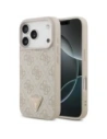 Etui Guess Leather 4G Triangle Strass MagSafe do Apple iPhone 17 Pro różowy