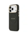 Etui Guess Peony Hot Stamp MagSafe do Apple iPhone 17 Pro czarny