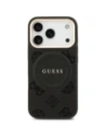 Etui Guess Peony Hot Stamp MagSafe do Apple iPhone 17 Pro czarny
