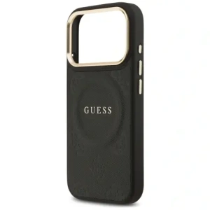 Etui Guess Peony Hot Stamp MagSafe do Apple iPhone 17 Pro czarny