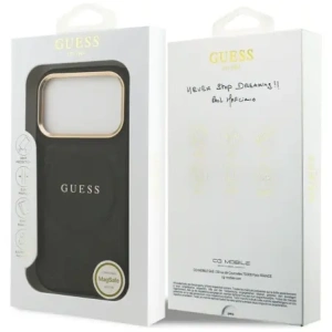 Etui Guess Peony Hot Stamp MagSafe do Apple iPhone 17 Pro czarny