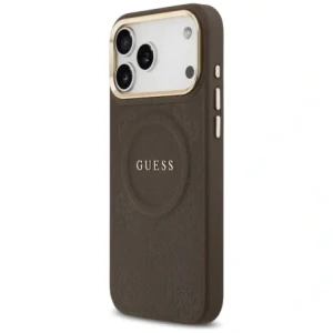 Etui Guess Peony Hot Stamp MagSafe do Apple iPhone 17 Pro Max brązowy