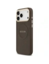 Etui Guess Peony Hot Stamp MagSafe do Apple iPhone 17 Pro Max brązowy