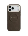 Etui Guess Peony Hot Stamp MagSafe do Apple iPhone 17 Pro Max brązowy
