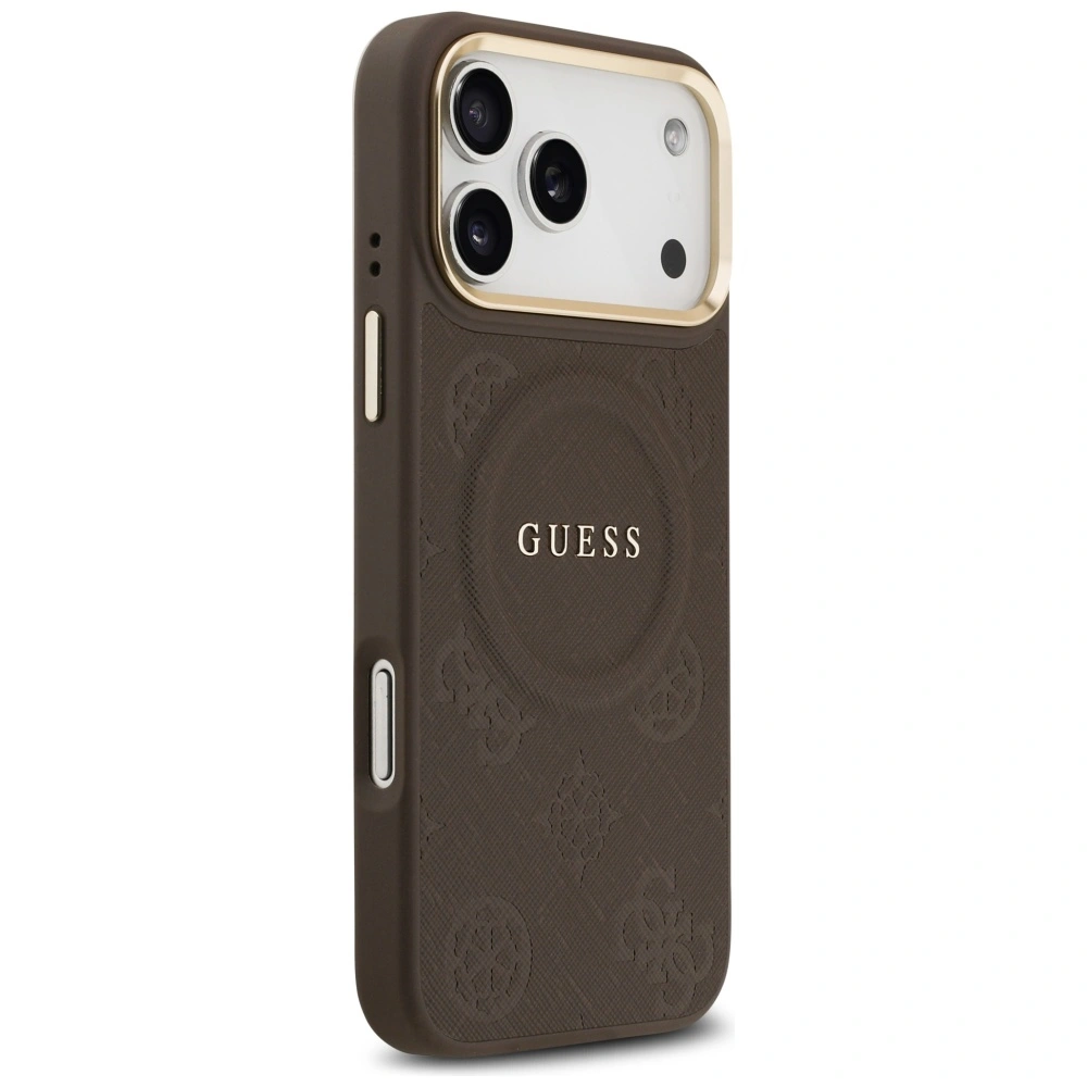 Kryt Guess Peony Hot Stamp MagSafe Apple iPhone 17 Pro Max brown