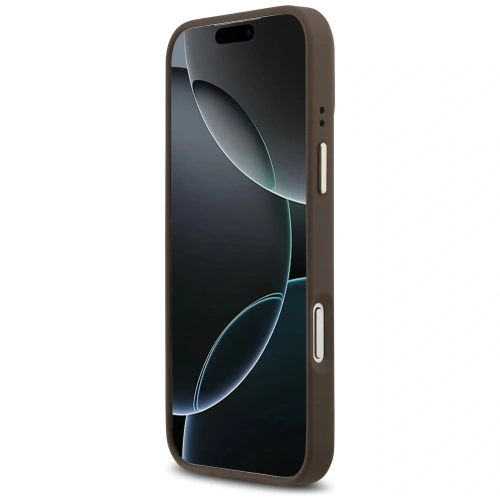 Etui Guess Peony Hot Stamp MagSafe do Apple iPhone 17 Pro Max brązowy