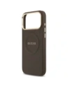 Etui Guess Peony Hot Stamp MagSafe do Apple iPhone 17 Pro Max brązowy