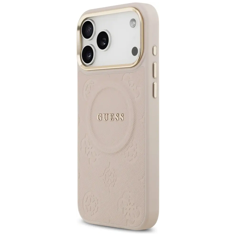 Etui Guess Peony Hot Stamp MagSafe do Apple iPhone 17 Pro Max różowy