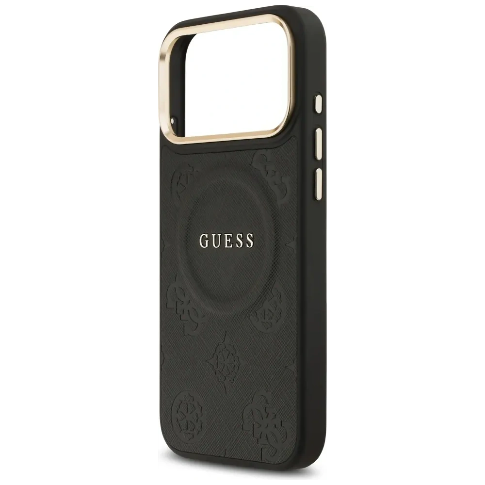 Etui Guess Peony Hot Stamp MagSafe do Apple iPhone 17 Pro Max czarny