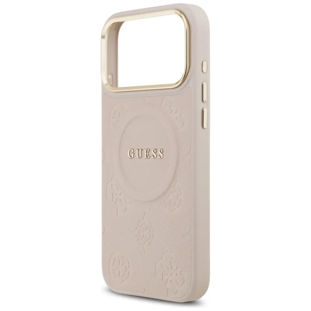 Etui Guess Peony Hot Stamp MagSafe do Apple iPhone 17 Pro Max różowy