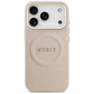 Etui Guess Peony Hot Stamp MagSafe do Apple iPhone 17 Pro różowy