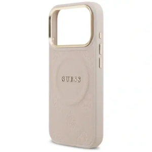Etui Guess Peony Hot Stamp MagSafe do Apple iPhone 17 Pro różowy
