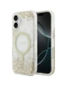 Etui Guess Resin Bottom Glitter MagSafe do Apple iPhone 17 złoty