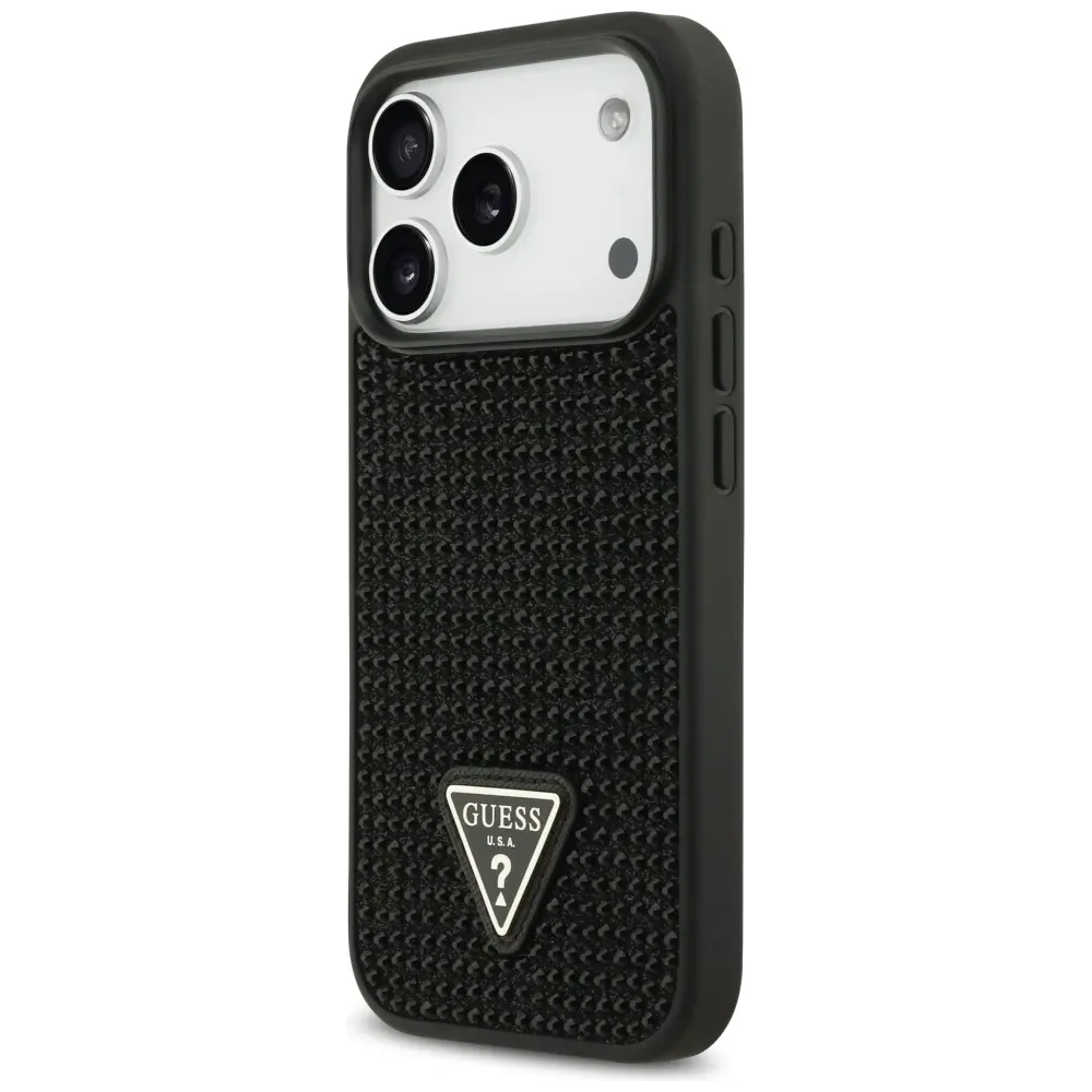 Etui Guess Rhinestone Triangle Logo do Apple iPhone 17 Pro czarny