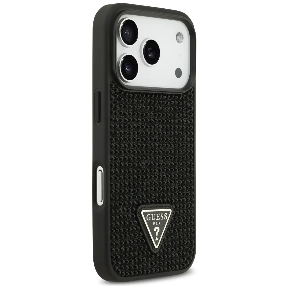 Etui Guess Rhinestone Triangle Logo do Apple iPhone 17 Pro czarny