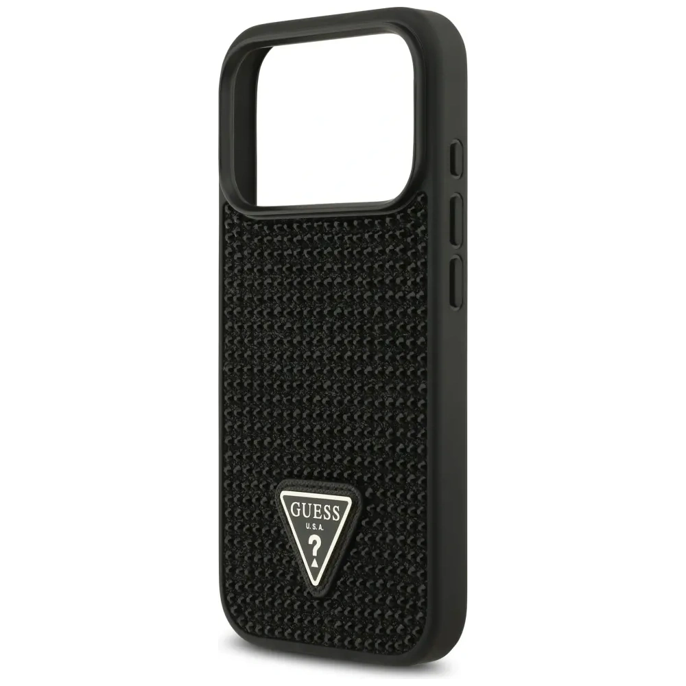Etui Guess Rhinestone Triangle Logo do Apple iPhone 17 Pro czarny